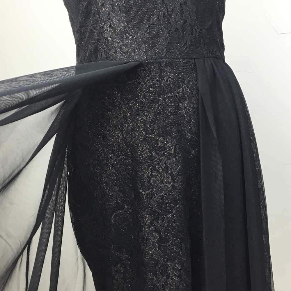 LF YOU black gold strapless sheer overlay dress - Picture 3 of 8